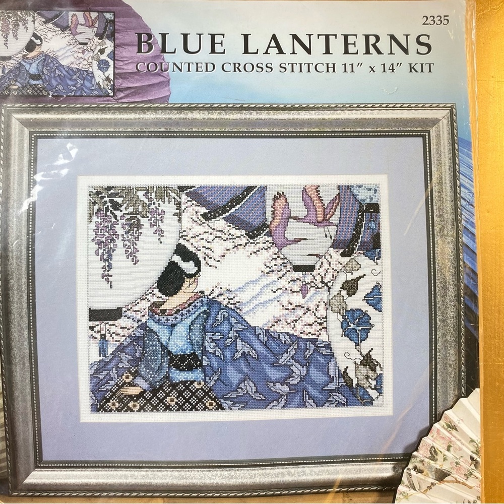 Cross Stitch ”Blue Lanterns” Kit. By Design WorksInc. - Picture 9 of 9